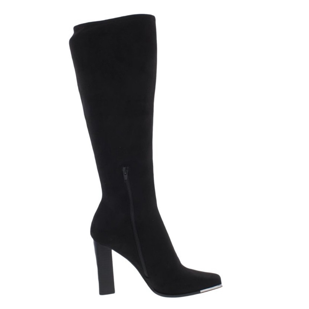 Steve Madden Womens Fedora Zipper Block Heel Knee-High Suede Boots Size 9